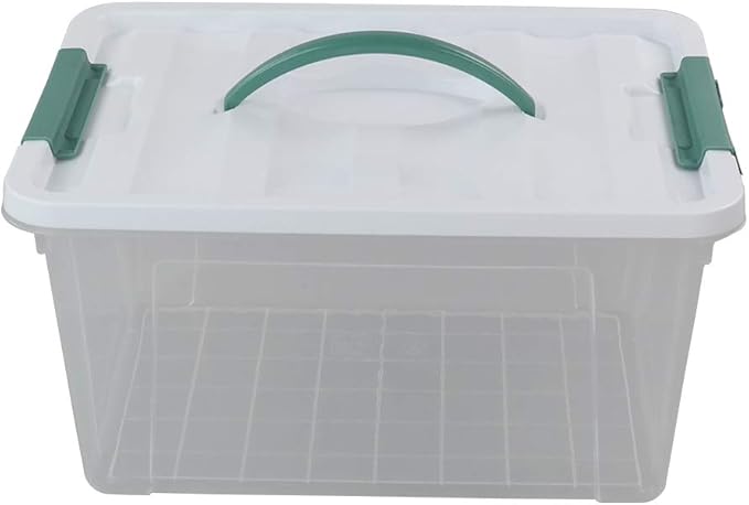 Gloreen 14 Quart Clear Storage Bins with Lid and Handle, Multipurpose Stackable Plastic Storage Latches Box/Containers