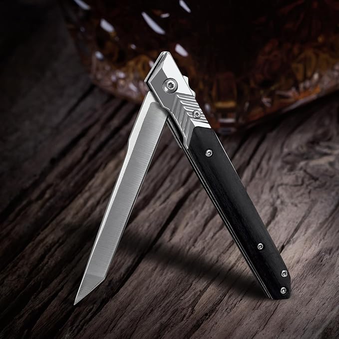 EDC Pocket Knife for Men, Slim Folding Knives with 3.74 inches Tanto Blade, Outdoor Hiking Knife Gifts for Men