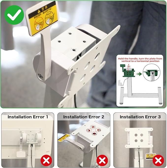 Mobile Standing Desk, Height Adjustable Left/Right Overbed Bedside Table, 90° Tiltable Portable Laptop Desk with Wheels, Foldable Computer Cart for Hospital Home Use, White
