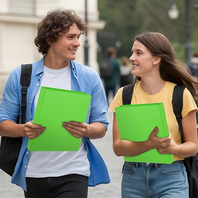 ViVin Sturdy 1 Inch D Ring Binders, 3 Ring Binders with 2 Pockets, Hold 225 Sheets of US Letter Size Paper for Office,Home,School, 6 Pack (Ivy Green)