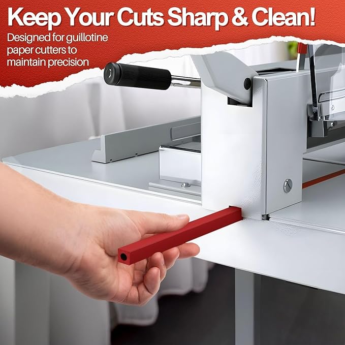 Flexzion 12" A4 Cutting Stick Replacement, Stack Paper Cutter Trimmer Blade Rubber Pad for Heavy Duty Professional Industrial Guillotine Stack Desktop, 12 inch Trimming Machine Accessories Parts
