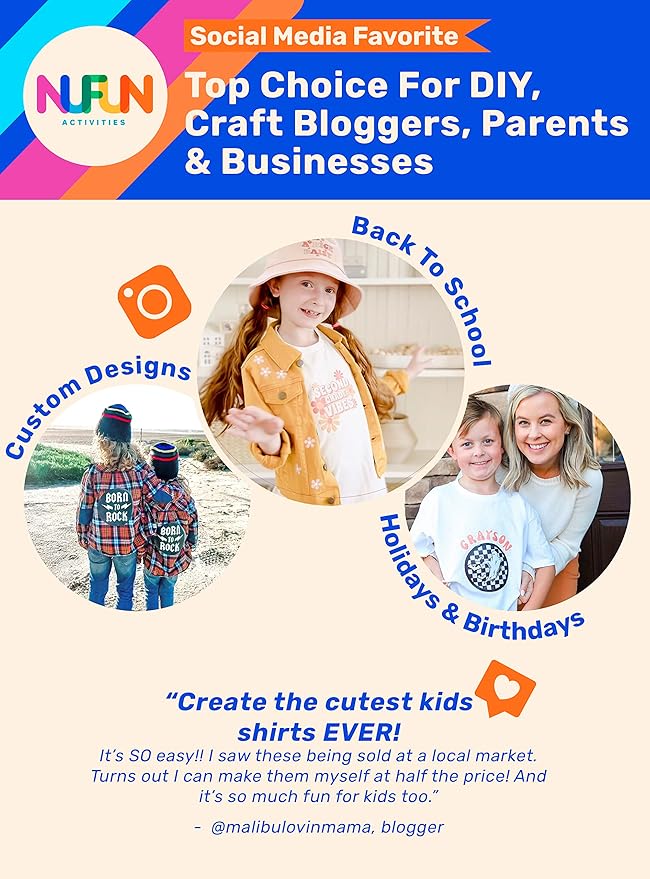 NuFun Activities Printable Iron-on Heat Transfer Paper for T Shirts, Dark Fabrics, 500 Sheets 8.5 x 11 inch, Long Lasting, Durable, Professional Quality, Easy DIY, Non-Toxic, Made In the USA