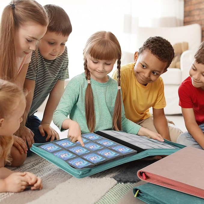 Trading Card Binder with Zip,12 Pockets Card Binder,720 Double Sided Pocket Card Collection Binder,Card Album Card Folder for MTG,TCG,Sports Cards,Game Cards,Pink