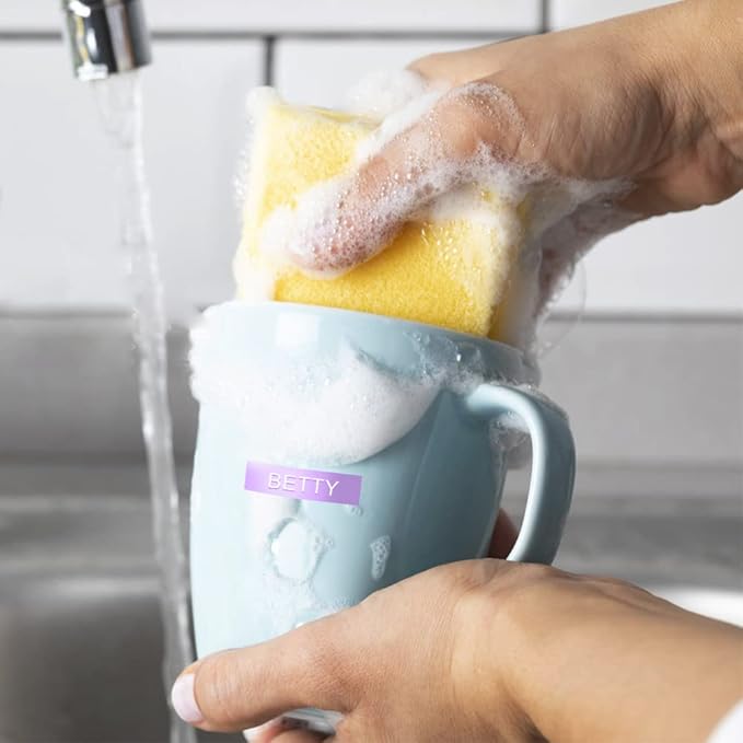 Pristar Plastic 3D Embossing Label Tape Self-Adhesive Compatible for Dymo Label Makers Organizer Xpress Pro, Office Mate II, 3/8 in X 9.8 Ft, Macaroon Color Yellow/Blue/Green/Pink/Purple, 10-Pack