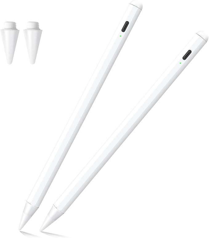 Stylus Pen for iPad A16 11th/10th 2025-2018 2Pack Pencil Pro with Palm Rejection & Tilt Sensitivity Stylus Pen for iPad A16/11/10/9/8/7/6th,Pro 12.9/11/13 inch M4,Air M2/M3/5/4/3,Mini A17/5th/6th