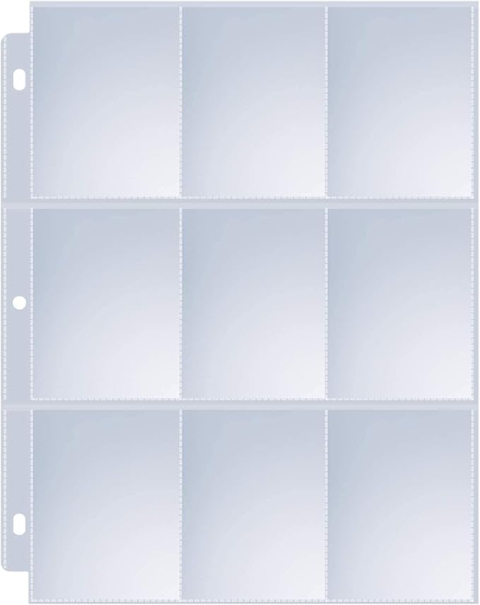 120 Pack 9 Pocket Page Protectors, Sooez Trading Card Sleeves for 3 Ring Binder, Baseball Cards Holder, Protective Pages Sheets for Binders Album, Fit for YuGiOh, MTG, Game, Business & Sports Cards