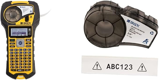 Brady M210 Portable Label Printer Bundle with B595 All-Weather Vinyl Label Roll | Create Labels for Indoor & Outdoor Use