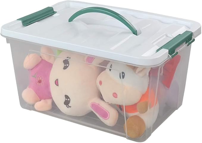 Gloreen 14 Quart Clear Storage Bins with Lid and Handle, Multipurpose Stackable Plastic Storage Latches Box/Containers