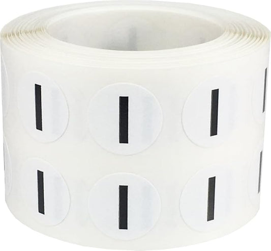 Letter I Inventory Labels .5 Inch Round Circle Dots 1,000 Adhesive Stickers