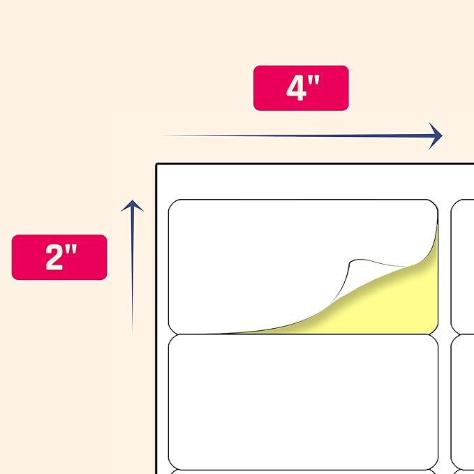 (2" x 4") 30 Sheets, Printable White Sticker Labels, Laser/Inkjet Printing - Matte, 10 per Page