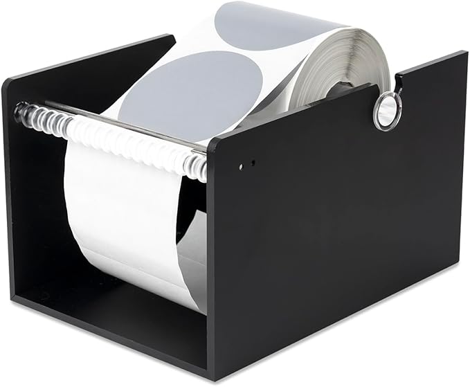 2 Pack Manual Label Sticker Dispenser for Rolls of Stickers - Adjustable Tabletop Acrylic Holder for Multiple Rolls in Classroom, Business, Home