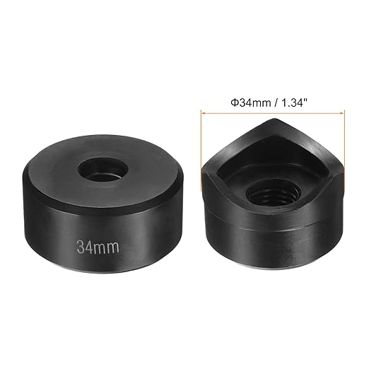 HARFINGTON Sheet Metal Punch Hole Punch 34mm Bearing Steel Precise Cutting Manual Knockout Punch Kit for Metal Steel Plate Sink Stainless Steel, Black