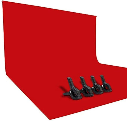 ISSUNTEX 9X15 ft Background Polester Backdrop, Photo Studio, Collapsible High Density Screen for Video Photography and Television-Red