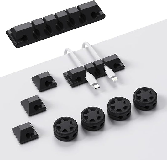 9 Pack Cord Organizer Clips - Desk Cable Management Clips, Cable Holder for Charger Wires, Phone Charger Cord Holder Clips for Desk, Office, Car, Home, Cubicle, Nightstand