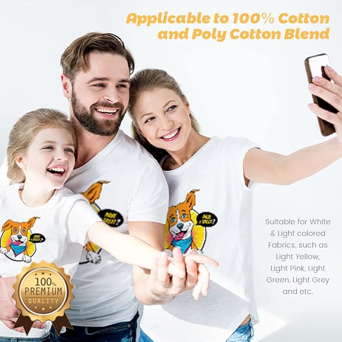 TransOurDream Heat Transfer Paper for Laserjet Printer (20 Sheets, 8.5x11, Laser 1.0) Printable HTV Heat Transfer Vinyl for T Shirts Iron on Transfers for Light Fabrics (TRANS-LAS1-L-20)