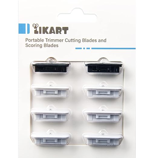 Likart 8 Pack Portable Trimmer Cutting Blades,Compatible for Cricut Paper Cutter/Cricut Roll Holder,Paper Trimmer Replacement Blades(6 Cutting Blades & 2 Scoring Blades)
