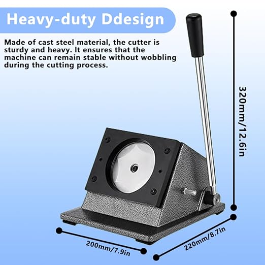 Button Paper Cutter,Graphic Punch Die Cutter of 70mm/2.75in,Manual Circle Paper Cutter Tool for 58mm/2.25in Button Maker Machine. (70mm Circle Cutter, Cutting for 58mm)