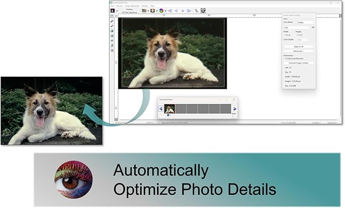 Pacific Image PrimeFilm XA Plus Film Scanner, Auto Roll Film and 35mm Film Strip Scanning, 10000 dpi/48-bit Output. 4.2 Dynamic Range, Support Mac/Windows