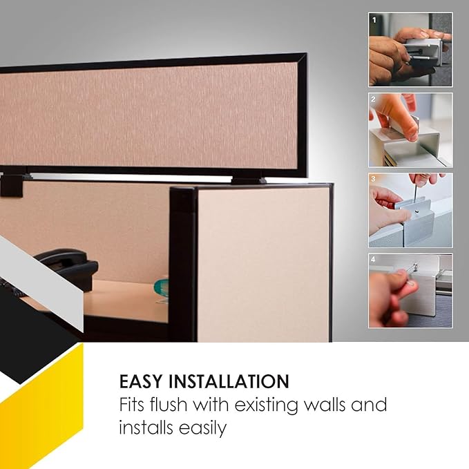 OBEX Acoustical Cubicle Privacy Screen Extender Desk Panel & Office Divider, Add Separation & Block Noise, 18" x 72", Overcast