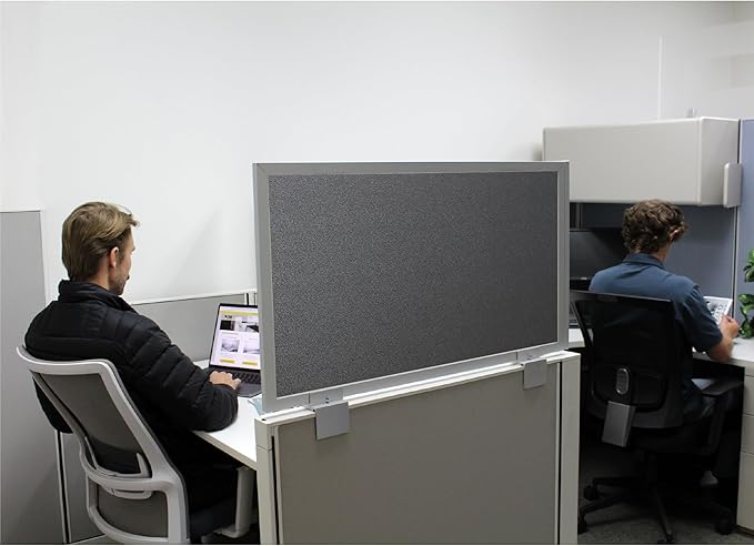 OBEX Acoustical Cubicle Privacy Screen Extender Desk Panel & Office Divider, Add Separation & Block Noise, 18" x 60", Graphite