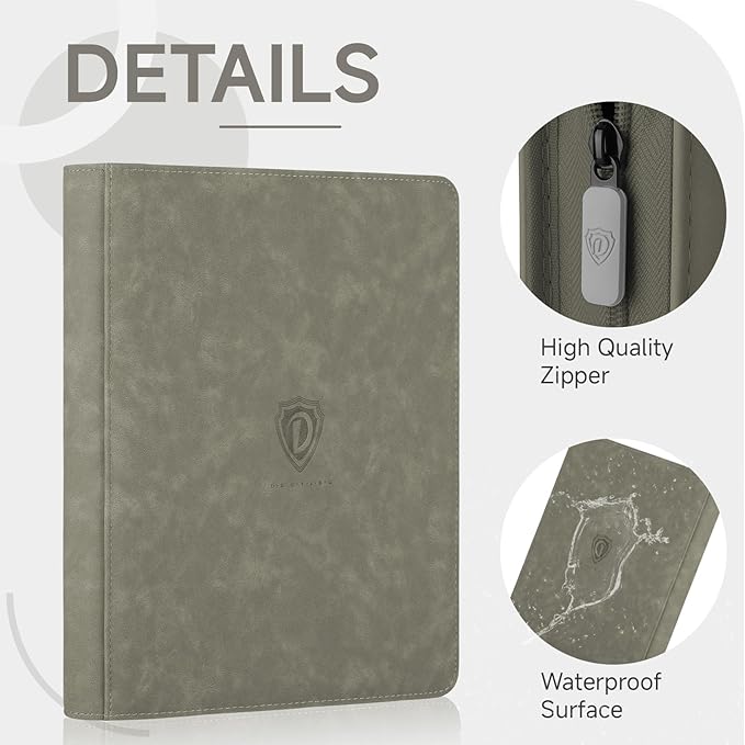 9 Pocket Card Binder,360 Pockets Trading Card Binder,Double Sided Pocket Collection Binder,Card Folder for MTG,TCG,Game Cards,Sport Cards,Grey