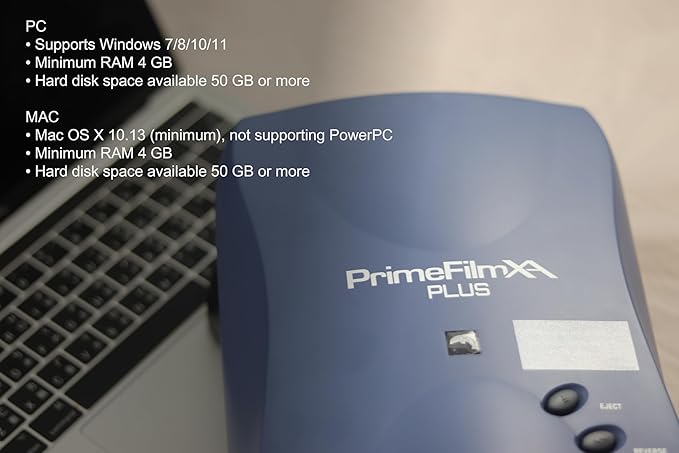 Pacific Image PrimeFilm XA Plus Film Scanner, Auto Roll Film and 35mm Film Strip Scanning, 10000 dpi/48-bit Output. 4.2 Dynamic Range, Support Mac/Windows