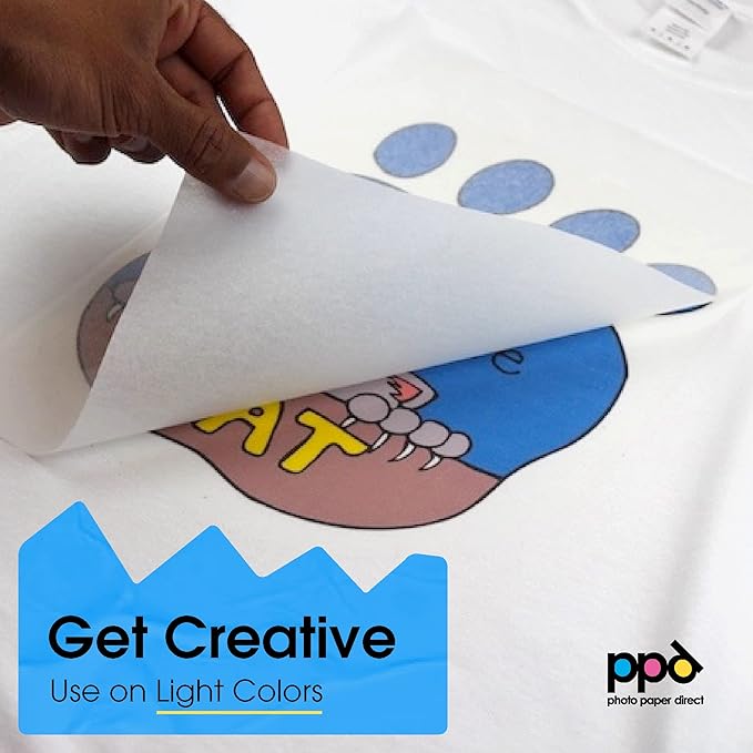 PPD 300 Sheets 8.5x11” - Inkjet Iron-on Heat Transfer Paper for White & Light Fabric and T-Shirts - Premium - PPD-1-300