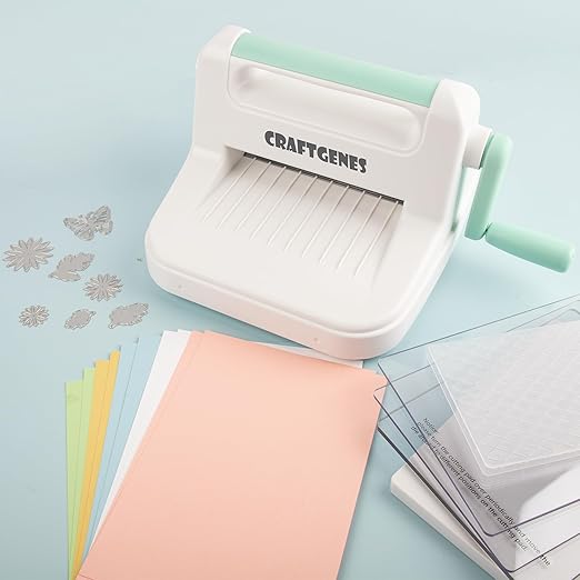 Manual Die Cutting Machine, Embossing Machine 6'' Opening Size for Cardmaking, Scrapbooking, and DIY Crafts – Complete Set with A5 Die Cuts, Embossing Folders, Plates, Clear Stamps