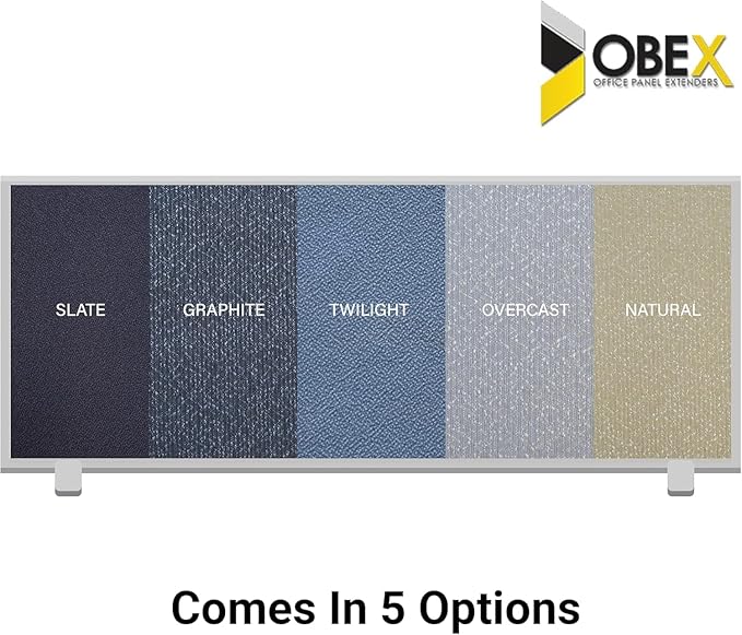 OBEX Acoustical Cubicle Privacy Screen Extender Desk Panel & Office Divider, Add Separation & Block Noise, 12" x 24", Slate