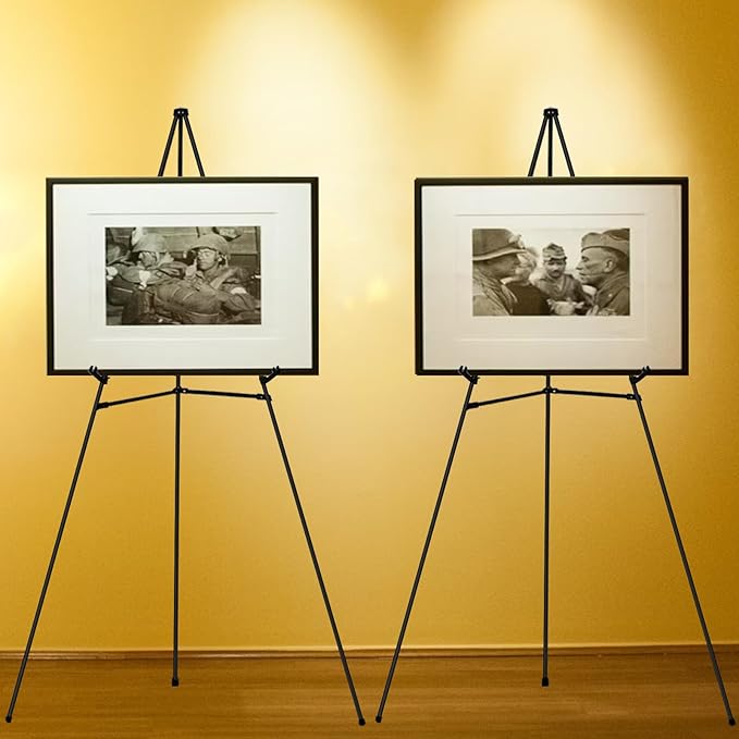 6 Pack Easel Stand for Sign - 63 Inches Display Easel for Wedding Sign & Poster - Lightweight Portable Floor Easel for Picture - Adjustable Poster Easel with Carrying Case, Black