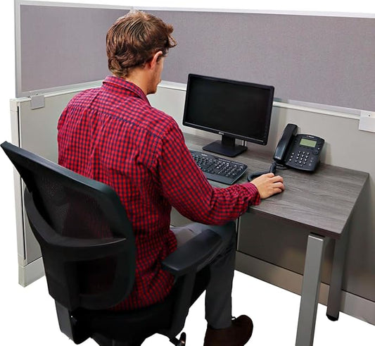 OBEX Acoustical Cubicle Privacy Screen Extender Desk Panel & Office Divider, Add Separation & Block Noise, 12" x 72", Slate