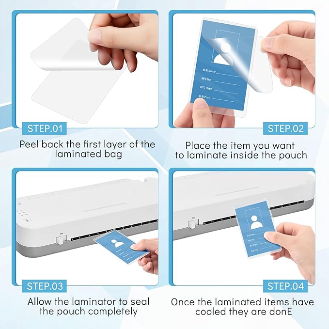 800 Pack 5mil 2.25“x3.75" Thermal Laminating Pouches Badge Laminate Pouches Clear Laminated Luggage Tags Printable Laminated Paper Sheet for Business Permits Cards