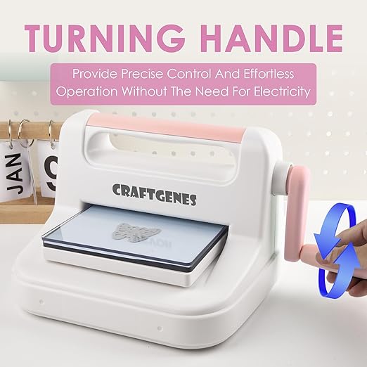 Die Cutting Machine and Embossing Machine – 6'' Opening Size for Cardmaking, Scrapbooking, and DIY Crafts – Complete Set with A5 Die Cuts, Embossing Folders, and Plates(Pink)