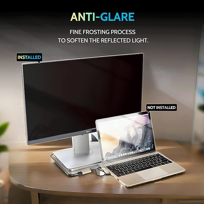 [2 Pack] 34 Inch Privacy Screen for Computer Curved Monitor 21:9 Aspect Ratio, Eye Protection Anti Blue Light Glare Shield, 34inch Removable Black Blackout Anti Spy Desktop Security Private Filter