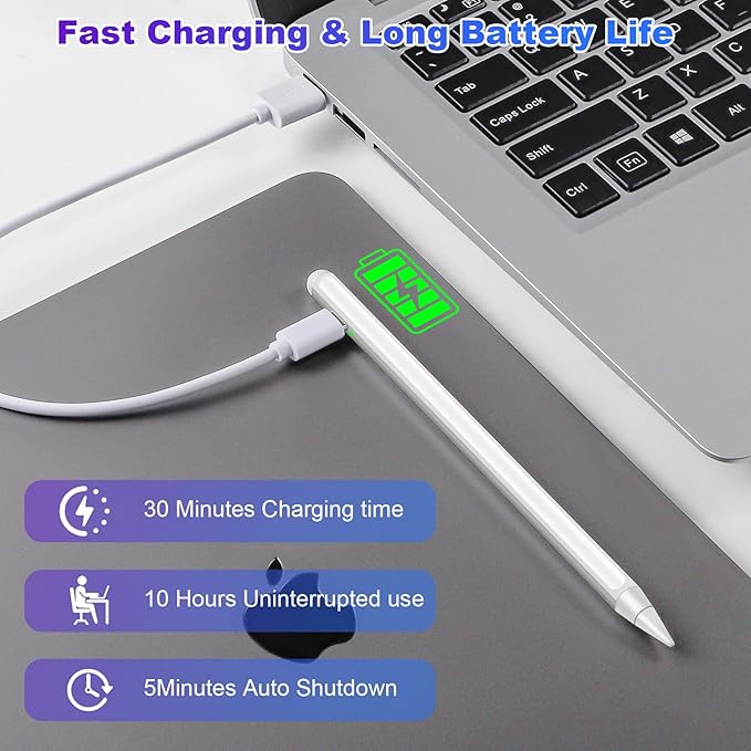 Stylus Pen for iPad A16 11th/10th 2025-2018 2Pack Pencil Pro with Palm Rejection & Tilt Sensitivity Stylus Pen for iPad A16/11/10/9/8/7/6th,Pro 12.9/11/13 inch M4,Air M2/M3/5/4/3,Mini A17/5th/6th