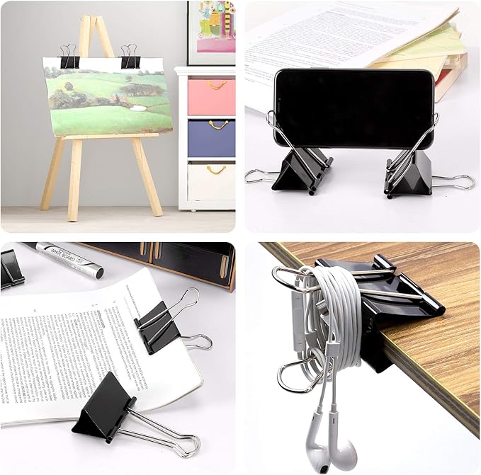 Ufmarine Extra Large Binder Clips 2.4 Inch Length, Jumbo Binder Clips for Office (8 Pcs)