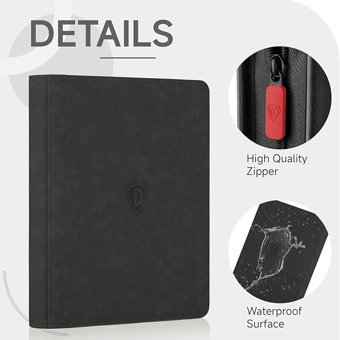 Card Binder with 1024 Cards,16 Pocket Trading Card Binder Includes 32 Page Storage Sleeves,Collection Card Album,Card Holder to Organize and Protect Cards,Black