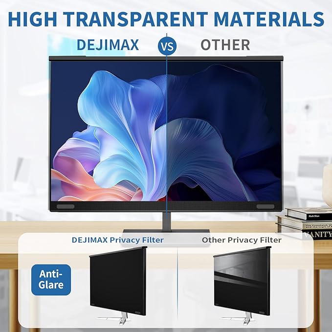 32 Inch Computer Privacy Screen Filter for 16:9 Widescreen Computer Monitor Magnetic Privacy Shield Computer Screen Protector Anti Glare and Blue Light