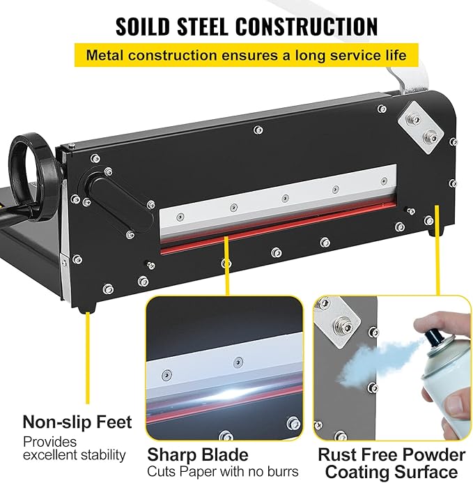 VEVOR Guillotine Paper Cutter 12",Heavy Duty Paper Cutter A4 400 Sheets, Paper Guillotine Cutting Width 30 cm,Paper Slicer Cutting Thickness Max 4 cm, Paper Slicer for Cutting Paper, PVC etc