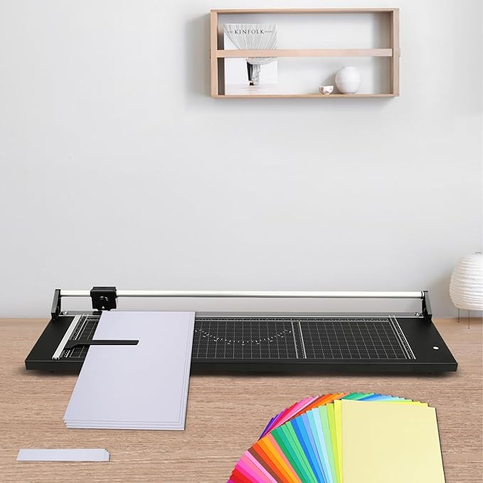 Paper Cutter, Paper Trimmer, 3 Blades, Heavy Duty Paper Cutter for Cardstock, Guillotine Paper Trimmer for Crafting, for Cutting A3, A4, and A5 Paper, Photos, Cards