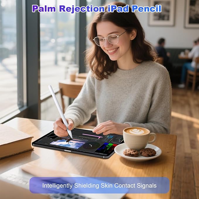 Stylus Pen for iPad A16 11th/10th 2025-2018 2Pack Pencil Pro with Palm Rejection & Tilt Sensitivity Stylus Pen for iPad A16/11/10/9/8/7/6th,Pro 12.9/11/13 inch M4,Air M2/M3/5/4/3,Mini A17/5th/6th