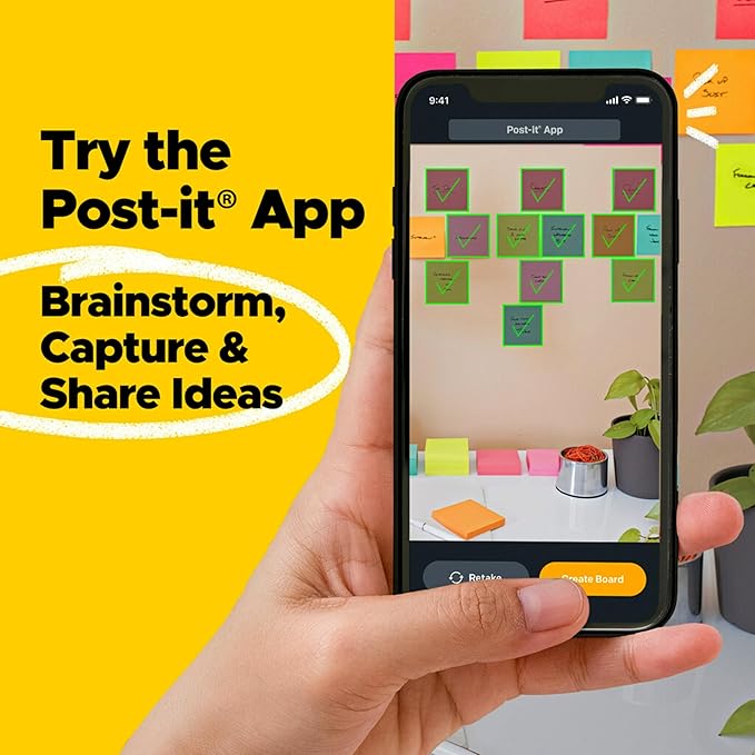 Post-it Super Sticky Notes, 24 Sticky Note Pads, 3 x 3 in., School Supplies, Office Products, Sticky Notes for Vertical Surfaces, Monitors, Walls and Windows, Supernova Neons Collection (Pack of 8)