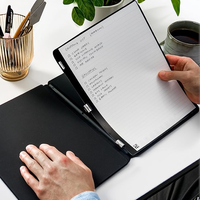 Rocketbook Pro 2.0 Reusable Professional Smart Notebook, Letter Size 8.5x11, Black - Lined & Dot Grid Pages, App-Connected, Erasable, Premium Cover, Ideal for Work Notes and Business Meetings