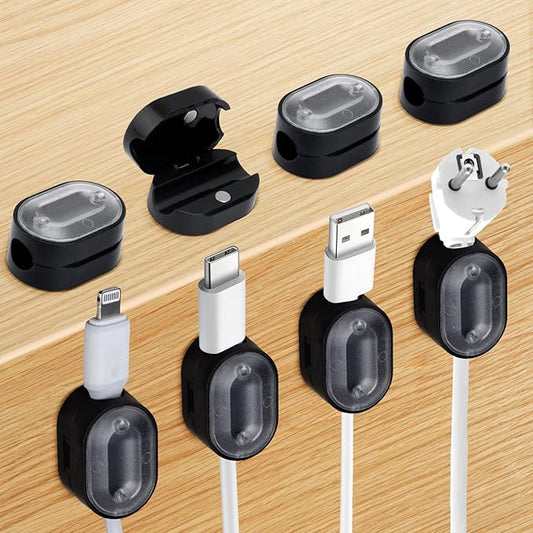 8pcs Magnetic Cord Organizer, Magnetic Cable Clips Holder with Adhesive Desk Cable Management Keeper Charger Cord Organizer for Phone Wire Home Office Car Nightstand