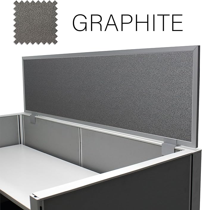 OBEX Acoustical Cubicle Privacy Screen Extender Desk Panel & Office Divider, Add Separation & Block Noise, 18" x 60", Graphite