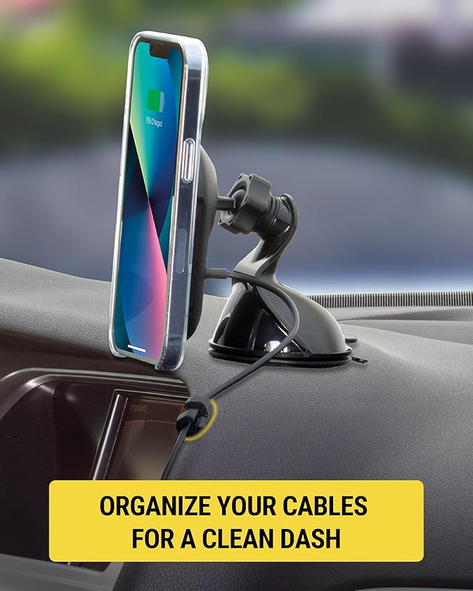 Scosche CMAA2-6PKRP 6 Pack Adhesive Cable Management Clip Kit, Cord Organizer, Wire Holder for Desk, Nightstand, Phone Charger, Computer, Home, Office, Car, Black